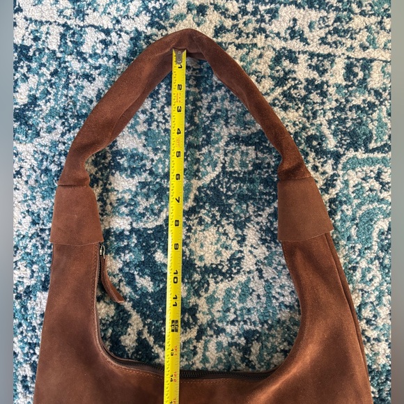 Chocolate brown suede big slouchy hobo shoulder bag - Picture 7 of 11